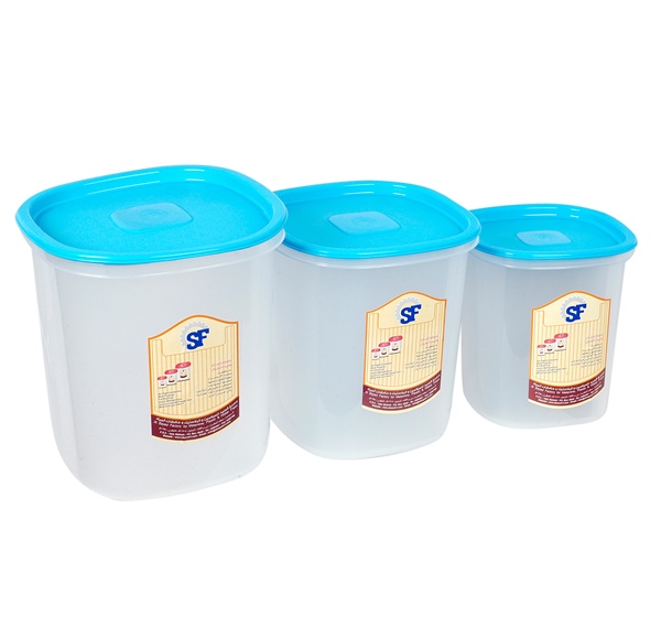 طقم حاوية طعام 3قطع سعة3و5و7ليتر